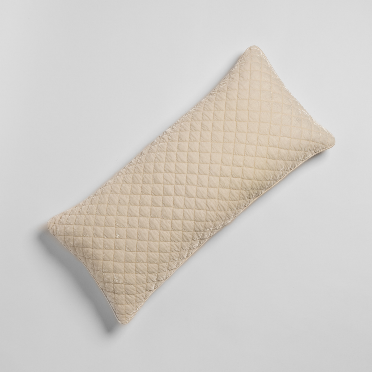 Silk Velvet Quilted Throw Pillow | Crema