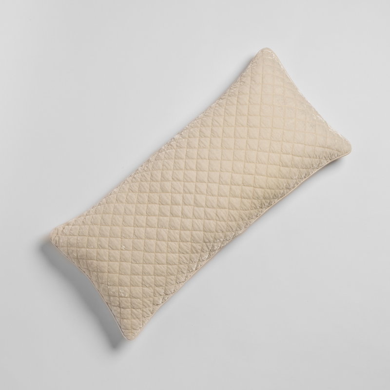 Silk Velvet Quilted Throw Pillow | Crema