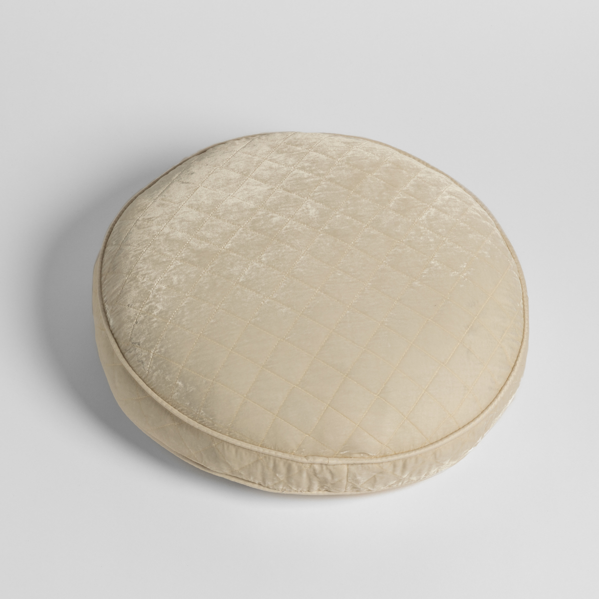 Silk Velvet Quilted Throw Pillow | Crema