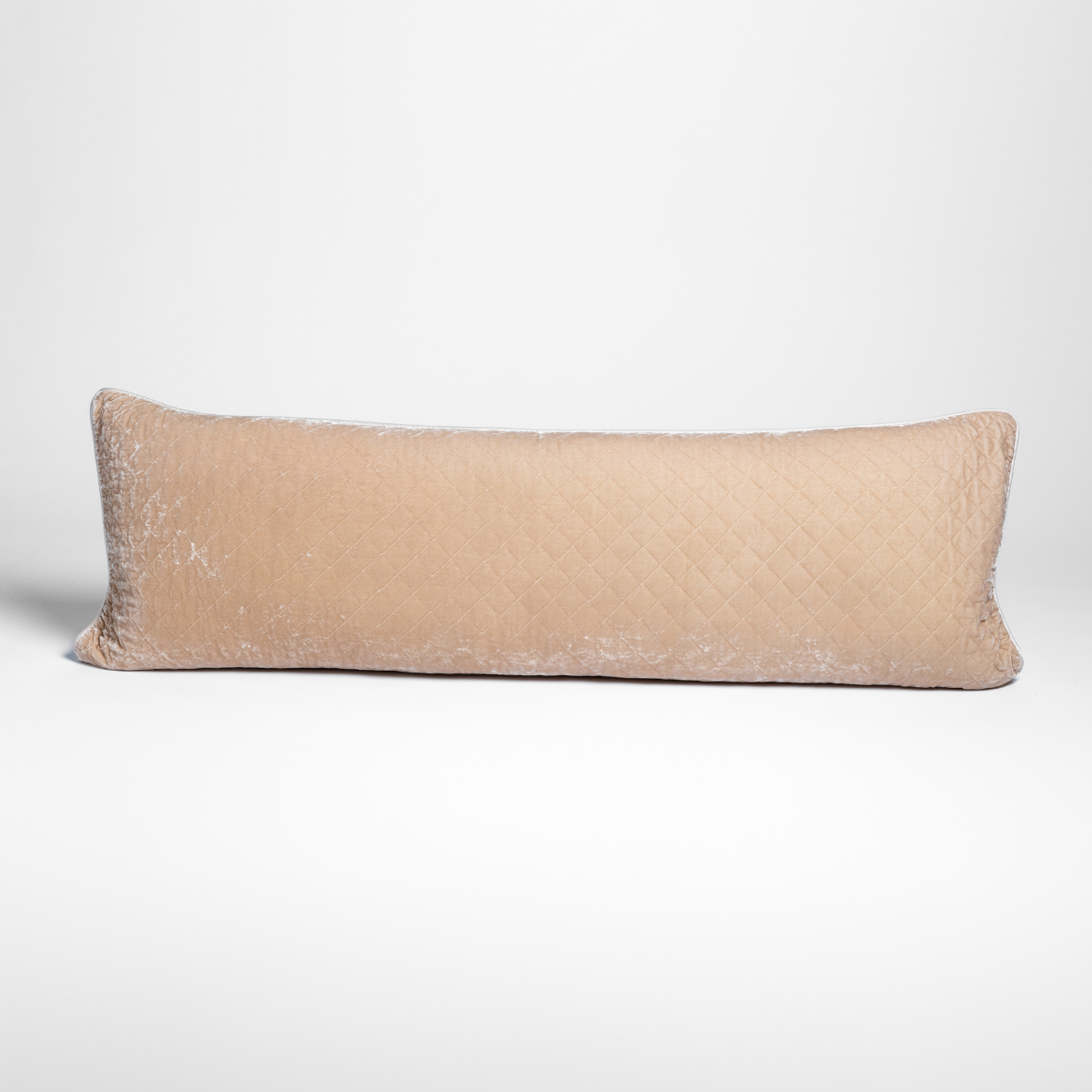 Silk Velvet Quilted Throw Pillow | Pearl