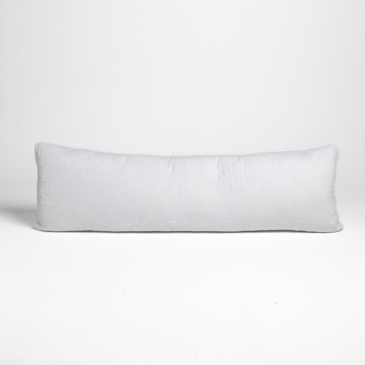 Silk Velvet Quilted Throw Pillow | White