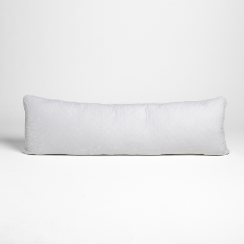 Silk Velvet Quilted Throw Pillow | White