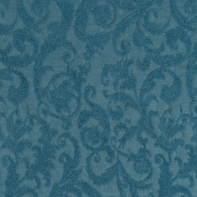 Adele Swatch Card | Cenote | A close up of Adele fabric in cenote, a vibrant, ocean-inspired blue-green.