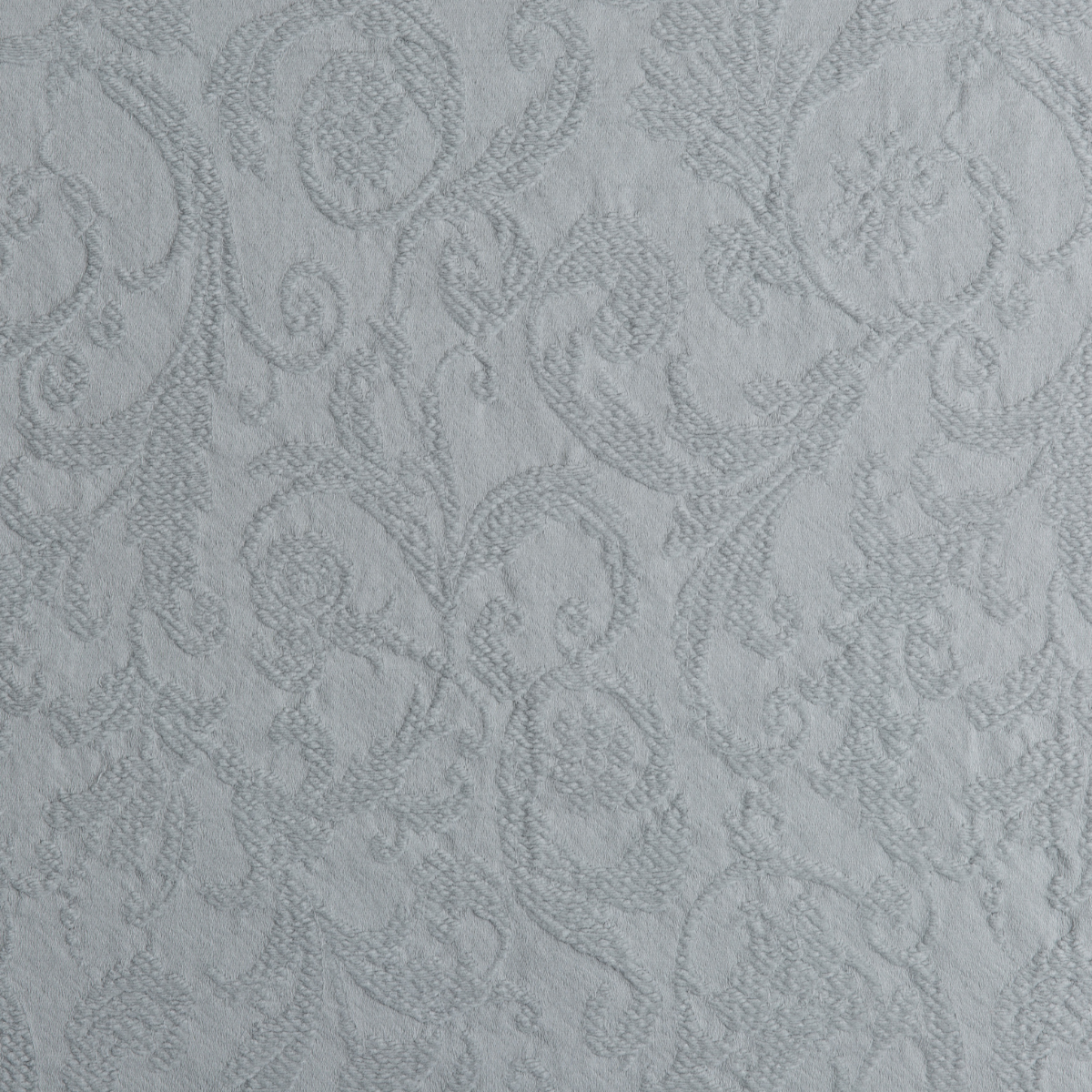 Adele Coverlet | Cloud | A close up of Adele fabric in cloud, a soft, subtle sky blue-grey.