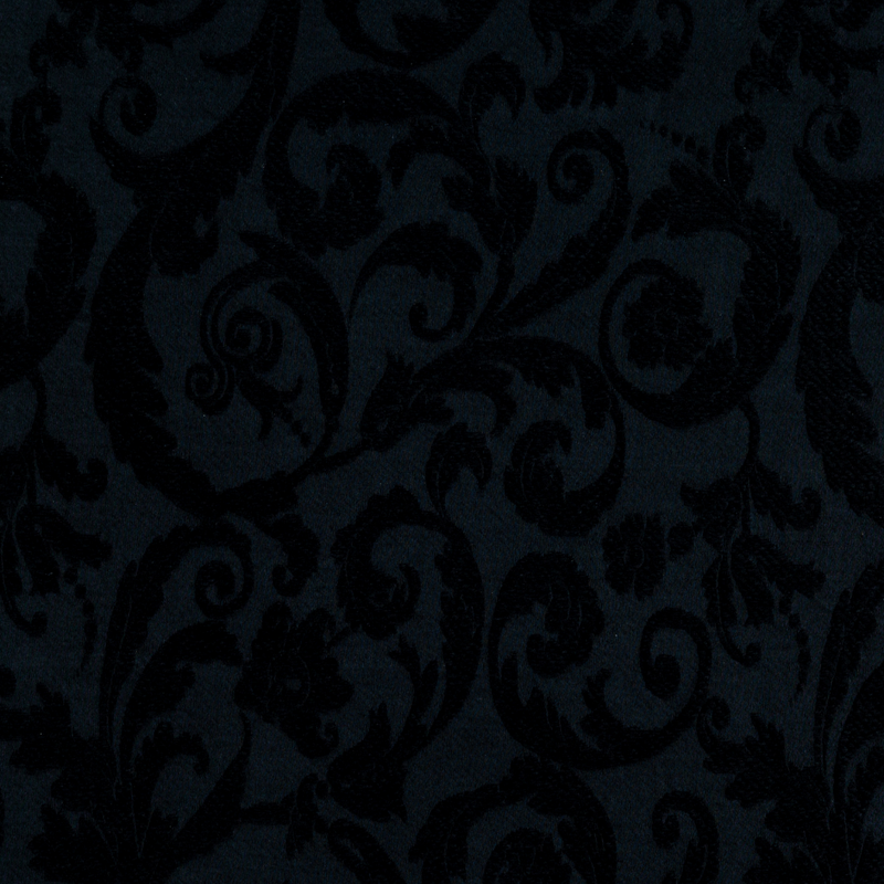 Adele Twin Coverlet | Corvino | A close up of Adele fabric in Corvino, a black tone.