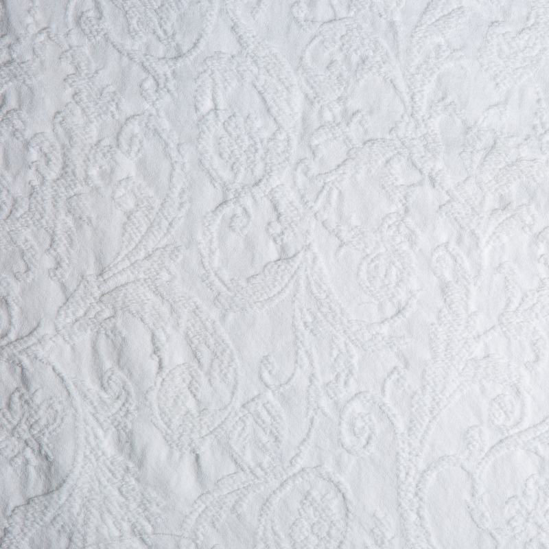 Adele Baby Blanket | White | A close up of Adele fabric in classic white.