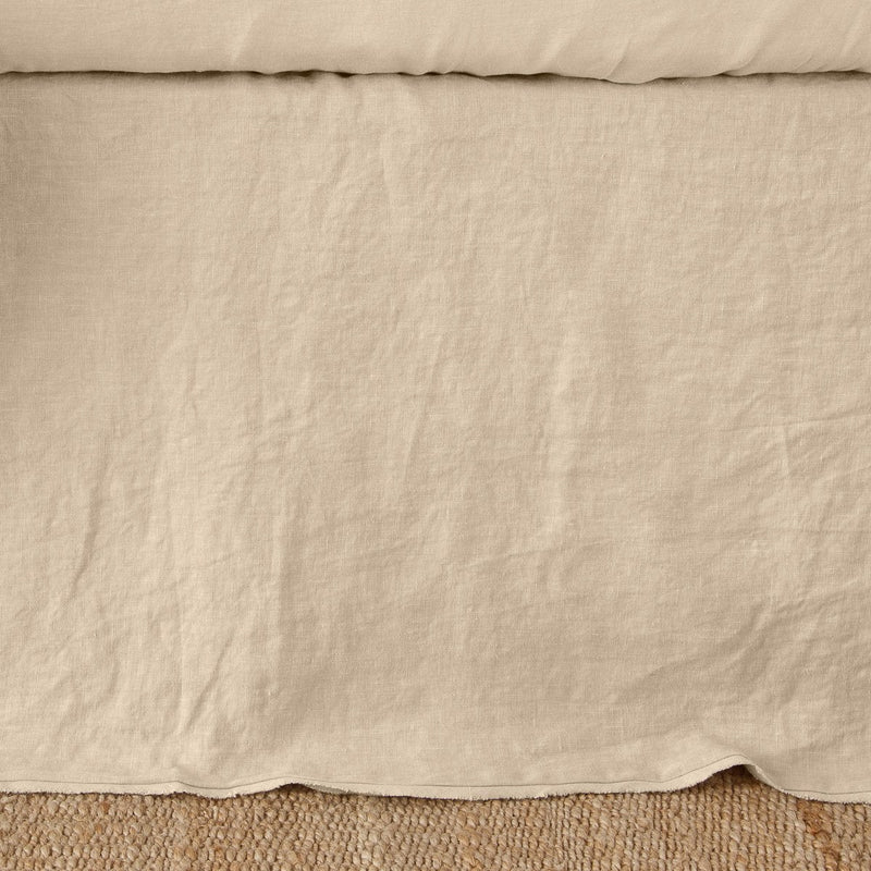 Honeycomb | Close up of the Austin bed skirt in honeycomb, highlighting its tailored, ungathered style.