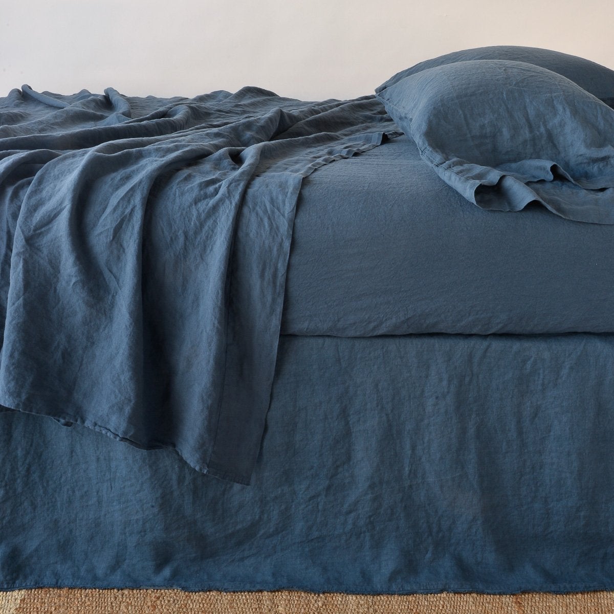 Navy blue bed skirt hotsell