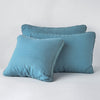 Cenote | Austin shams in cenote colorway shown leaning upright on white background.