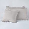 Austin Sham | Fog | Midweight linen shams in fog colorway shown leaning upright on white background.
