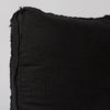 Austin Throw Pillow | Corvino | corner of the throw pillow showing the raw edge detail on the pillows' gusset.