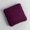Austin Throw Pillow | Fig | midweight linen 18x18 inch throw pillow shot from overhead against a white background.