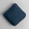 Austin Throw Pillow | Midnight | midweight linen 18x18 inch throw pillow shot from overhead against a white background. '