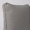 Austin Throw Pillow | corner of the throw pillow showing the raw edge detail on the pillows' gusset.