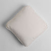 Austin Throw Pillow | Winter White | midweight linen 18x18 inch throw pillow shot from overhead against a white background.
