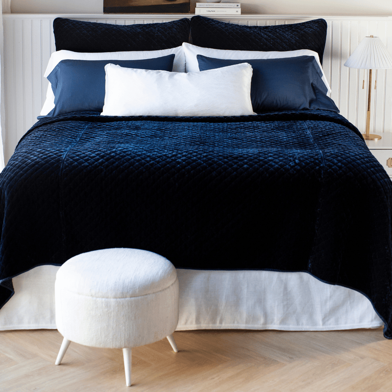 Silk Velvet Quilted Sham – Bella Notte Linens