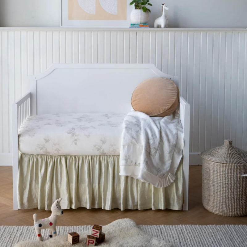 Satin crib skirt deals