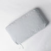 Harlow Throw Pillow | Cloud | cotton velvet 15x24 pillow shot from overhead against a white background.