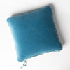 Harlow Throw Pillow | Cenote | Cotton velvet 24 by 24 pillow on a plain background - overhead view.