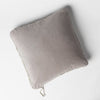 Harlow Throw Pillow | Fog | Cotton velvet 24 by 24 pillow on a plain background - overhead view.