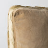 Harlow Throw Pillow | Honeycomb | Corner detail close-up of honeycomb Harlow 24 by 24 pillow, showcasing charmeuse gusset and raw edge trim.
