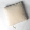 Harlow Throw Pillow | Parchment | Cotton velvet 24 by 24 pillow on a plain background - overhead view.