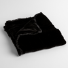 Carmen Baby Blanket | Corvino | silk velvet baby blanket with charmeuse trim shown slightly overhead with a corner folded back to show trim detail against a white background.