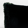 Carmen Sham | Juniper | a close up of the corner of a charmeuse trimmed silk velvet pillow