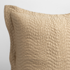 Cirillo Sham | Honeycomb | close up of the corner of a quilted cotton sateen pillow sham - shot against a white background.