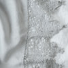 Frida Pillowcase (Single) | Cloud | A close up of Frida, an antique cotton lace trim on a linen body, shown in cloud, a soft, subtle sky blue-grey.