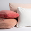 Harlow Throw Pillow | cotton velvet throw pillows in various sizes, shapes and colors shown against a white background