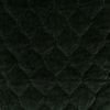 Harlow Swatch | Juniper | A close up of quilted cotton velvet fabric in Juniper, a deep green tone.