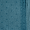 Ines Swatch | Cenote | A close up of embroidered midweight linen fabric in cenote, a vibrant, ocean-inspired blue-green.
