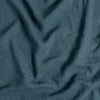 Linen Twin Duvet Cover | Midnight | A close up of linen fabric in midnight, a rich indigo tone.