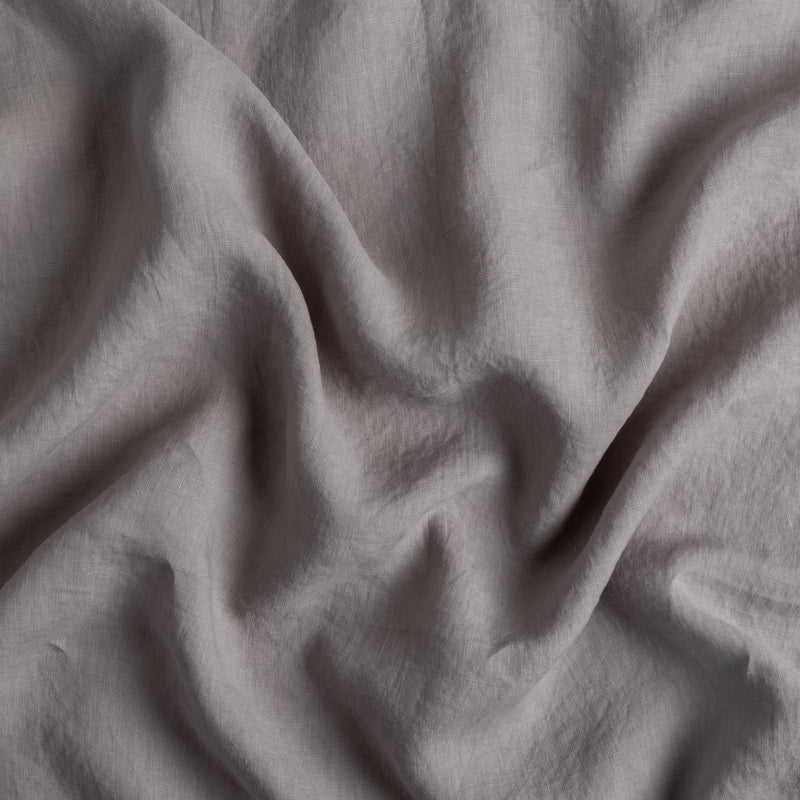 Linen Twin Duvet Cover | Moonlight | A close up of linen fabric in moonlight, a saturated, cool, mid-dark grey tone.