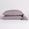 Linen Pillowcase (Single) | French Lavender | pair of linen pillowcases neatly stacked and shown against a white background.