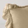 Linen Whisper Sham | Honeycomb | Corner detail close-up showcasing slight translucence of ruffle trim detail.
