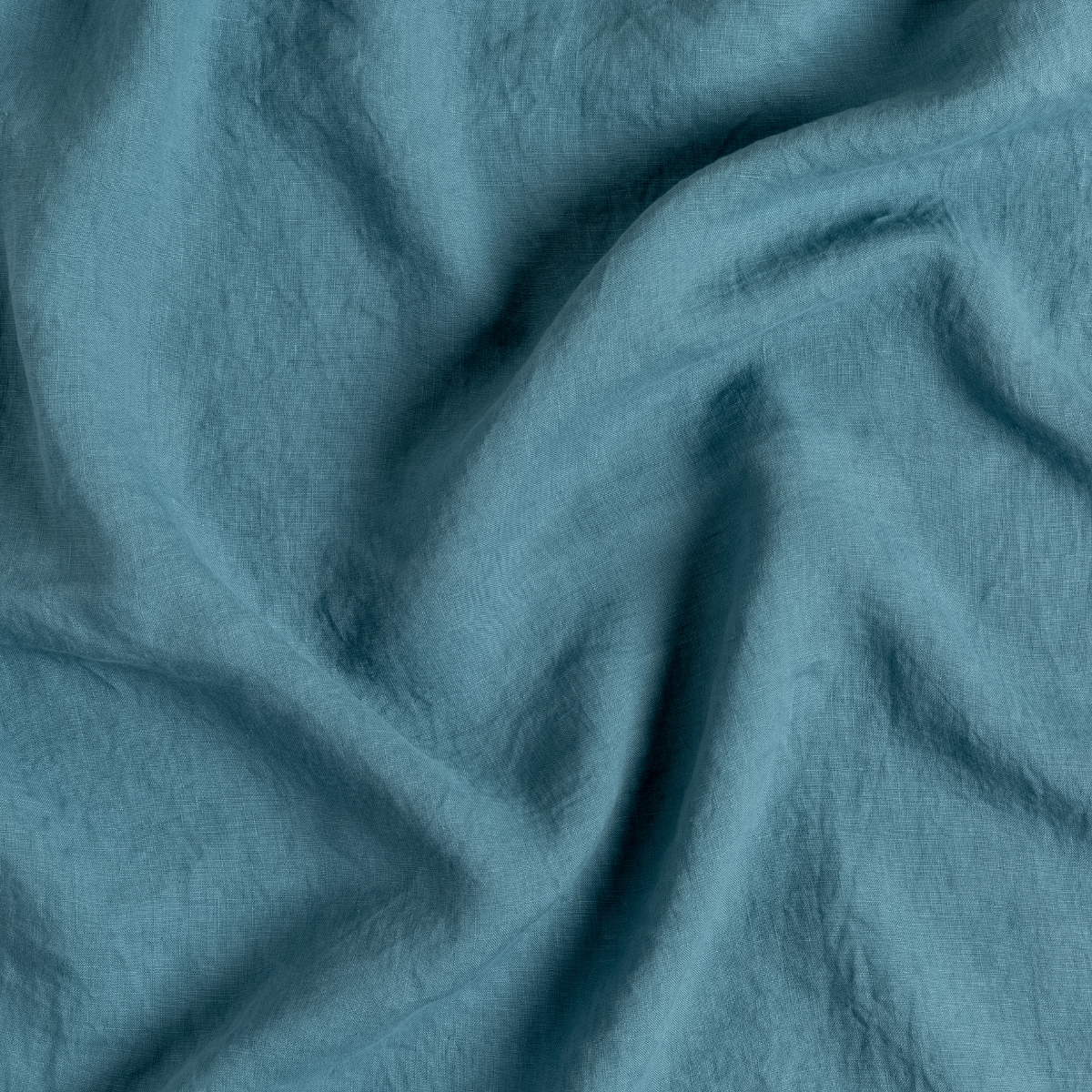 Signature Linen Swatch Card | Cenote | A close up of linen fabric in cenote, a vibrant, ocean-inspired blue-green.