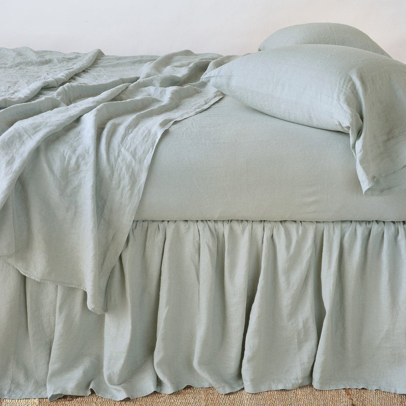 Natural linen bed skirt queen 2025
