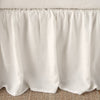 Linen Twin Bed Skirt | Parchment | Close-up of bed skirt, featuring its softly gathered design.