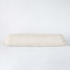 Linen Throw Pillow | Parchment | bolster against a white background.