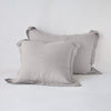 Linen Sham | Fog | Two shams leaning upright against a white background.