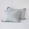 Linen Sham | Mineral | Two shams leaning upright against a white background.
