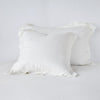 Linen Sham | Winter White | Two shams leaning upright against a white background.