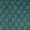 Luna Twin Coverlet | Cenote | A close up of quilted charmeuse fabric in cenote, a vibrant, ocean-inspired blue-green.