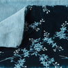 Lynette Blanket | Cenote | Close up of blanket, with a corner turned back to showcase the linen back - overhead view.