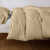 Madera Luxe Twin Duvet Cover | Honeycomb | duvet cover with matching sleeping pillow and fitted sheet - side view.