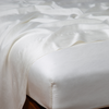 Seraphina Flat Sheet | Winter White | fitted and flat sheets - shown from top corner.