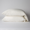 Seraphina Pillowcase (Single) | Winter White | sleeping pillows, stacked flat against a white background - side view.