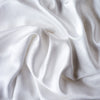 Seraphina Duvet Cover | White | A close up of our silk-Tencel™ blend, in white.